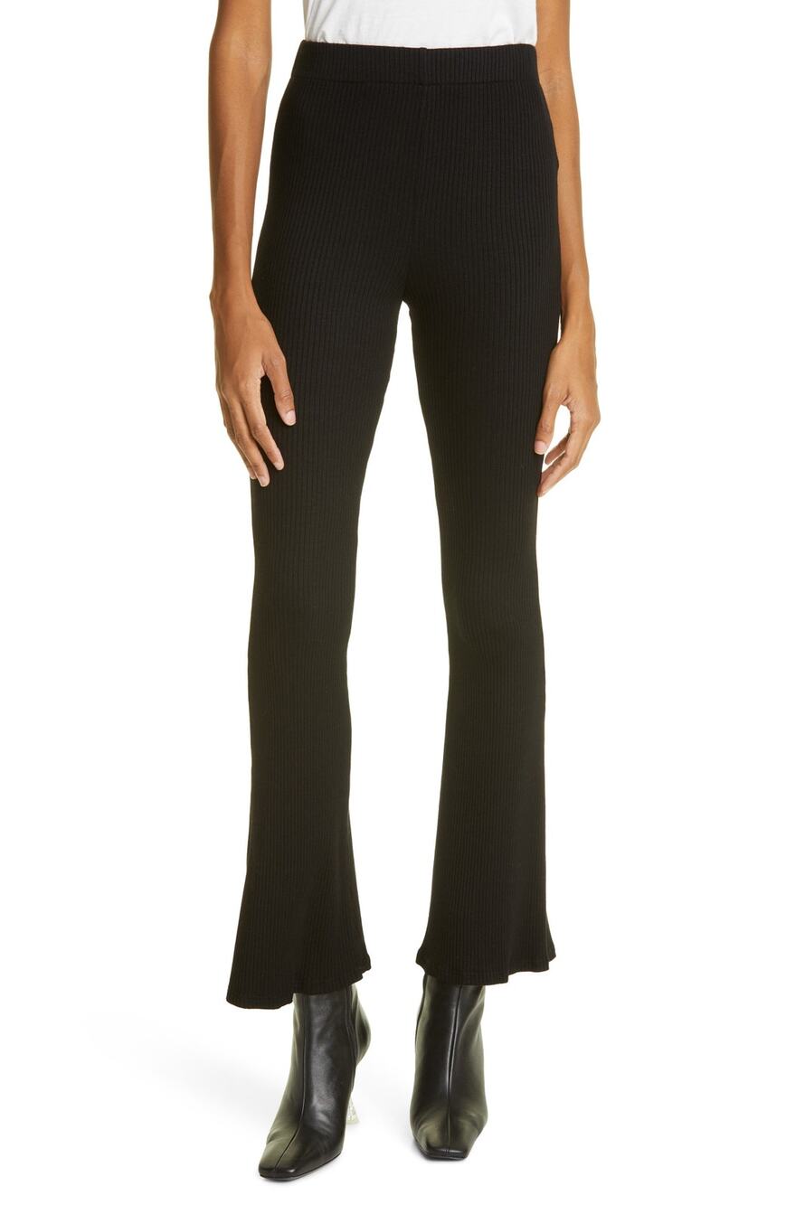 Simon Miller Saturn Ribbed Pull-On Pants - L Black